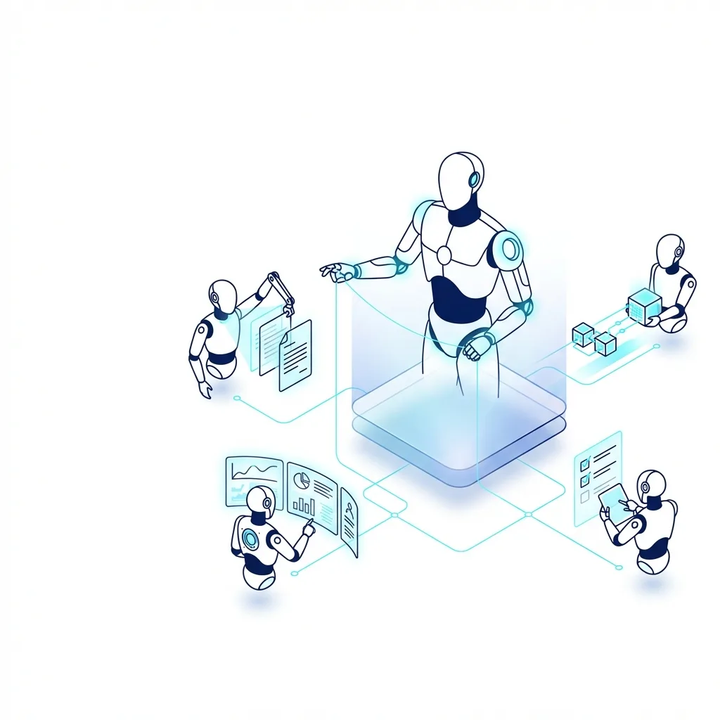 Manager robot orchestrating multiple worker robots